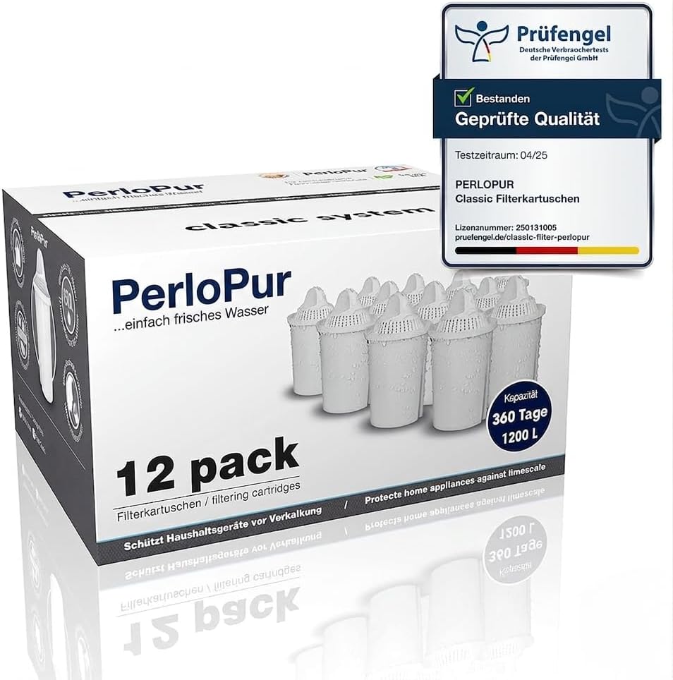 PearlCo Classic - 12 Pack Water Filter Cartridges (Compatible with Brita® Classic)