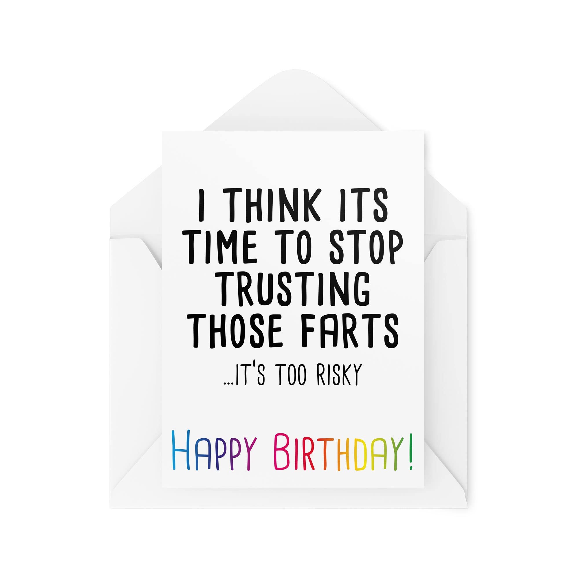 Tongue in Peach Funny Birthday Cards | Best Friend Card | Fun Cards for Him for Her | Time to Stop Trusting Those Farts Friends Banter Joke Rude Fun CBH394, White, A5, TIP_Card_CBH394