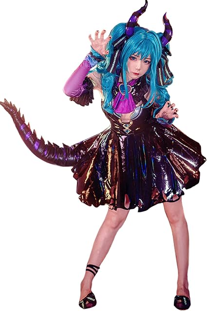 初音ミク 小悪魔 デビル コスプレ ワンピース レザー ヴィラン