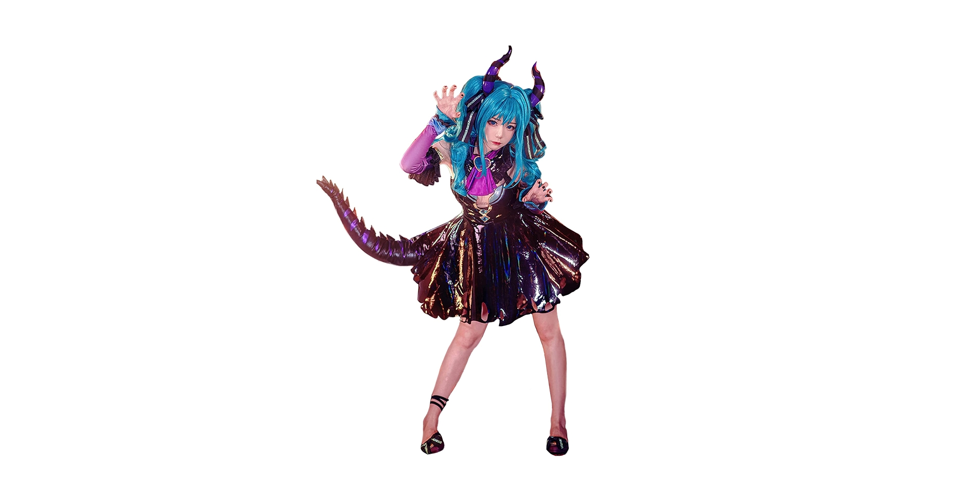 初音ミク 小悪魔 デビル コスプレ ワンピース レザー ヴィラン ボーカロイド 61omDZtDxzL.jpg_BO30,255,255,