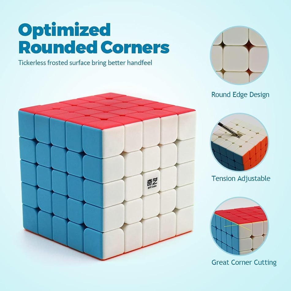 Miniatura 6 de Willking Qiyi Qizheng S - Cubo de velocidad de 5 x 5 pulgadas, sin calcomanías, 5 x 5 x 5 pulgadas, rompecabezas de cubo mágico, juguetes de