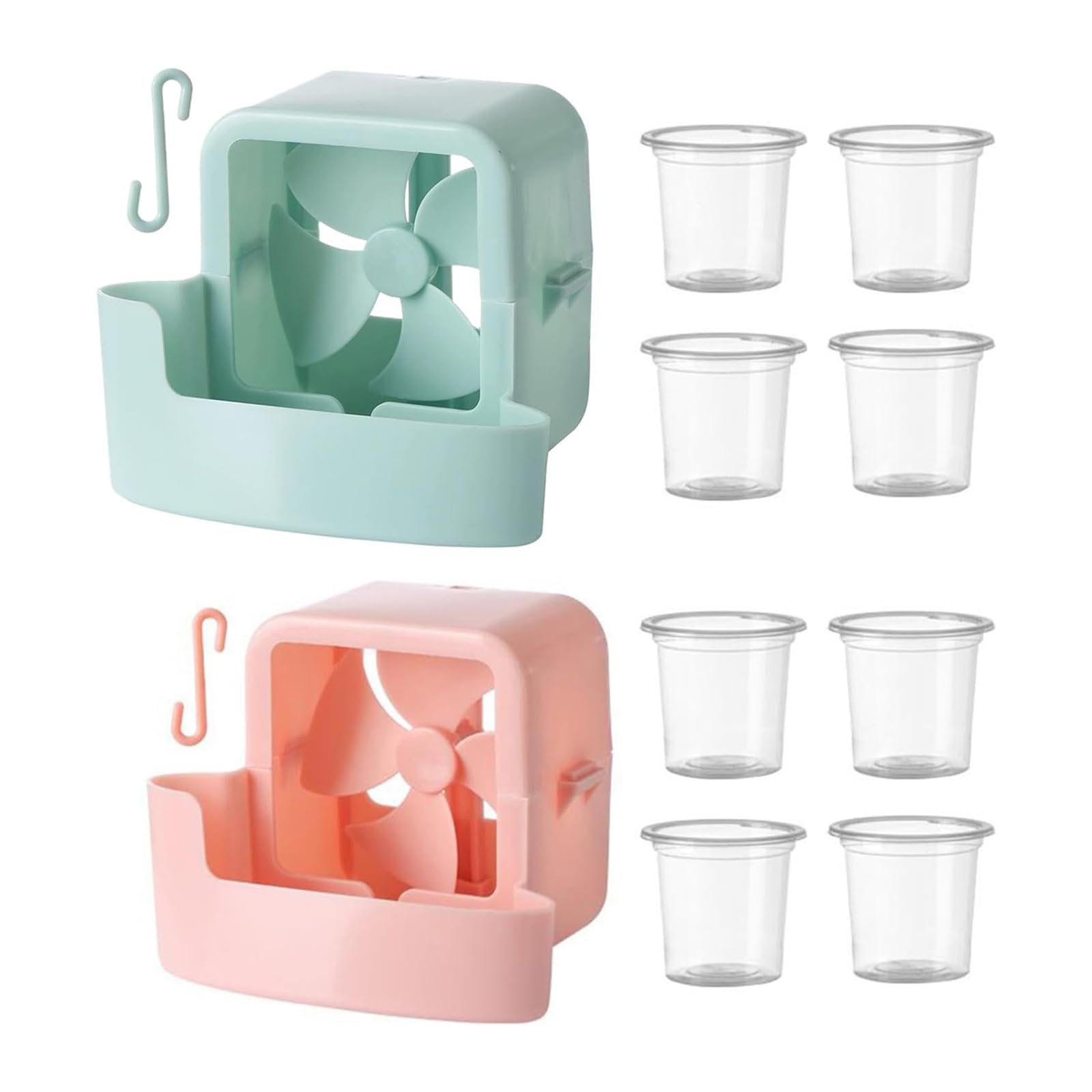 Portable Fan Mist Cooling Adapter,Fan Cool Breeze Attachments, Hangable Ice Box Attachment for Stand Fans, Instant Air Cooler for Indoor/Outdoor Use - Perfect for Room, Balcony, Alley (2PCS)