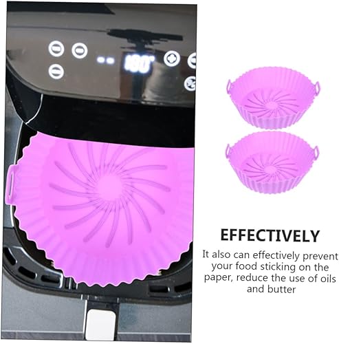 Miniatura 6 de KJHBV 2 piezas de almohadilla de freidora de aire, forros de freidora de aire, bandeja cuadrada de silicona, piezas de repuesto para freidora de