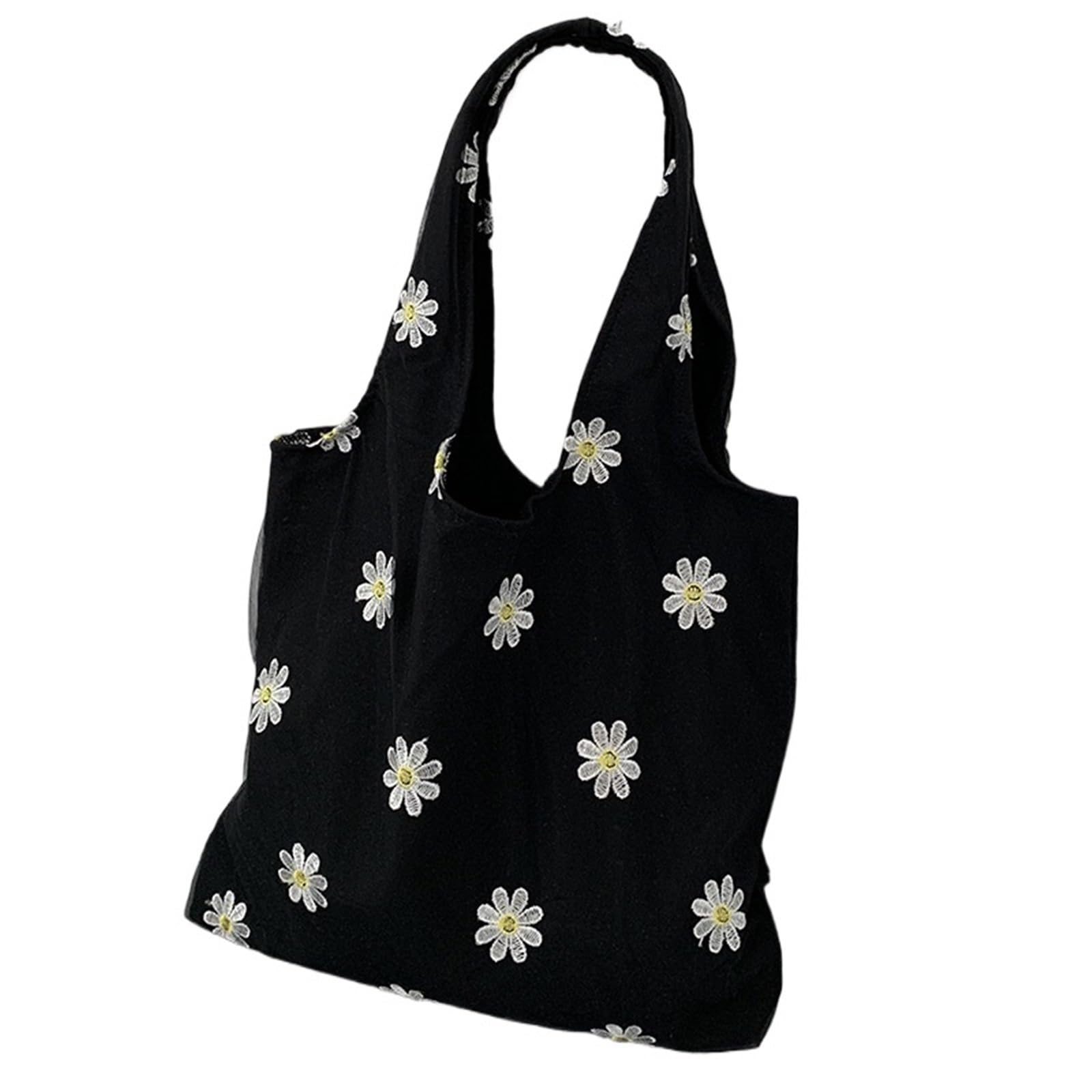 Sac en toile papillon noir grand fourre-tout en dentelle de style féerique