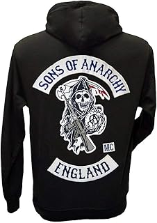 'Sons of Anarchy' Anglia czarter haftowana naszywka bluza z kapturem (S-2XL) Dokładne łatki na pełnym ekranie!! Redwood oryginalny Jax Teller Reaper MC Cut