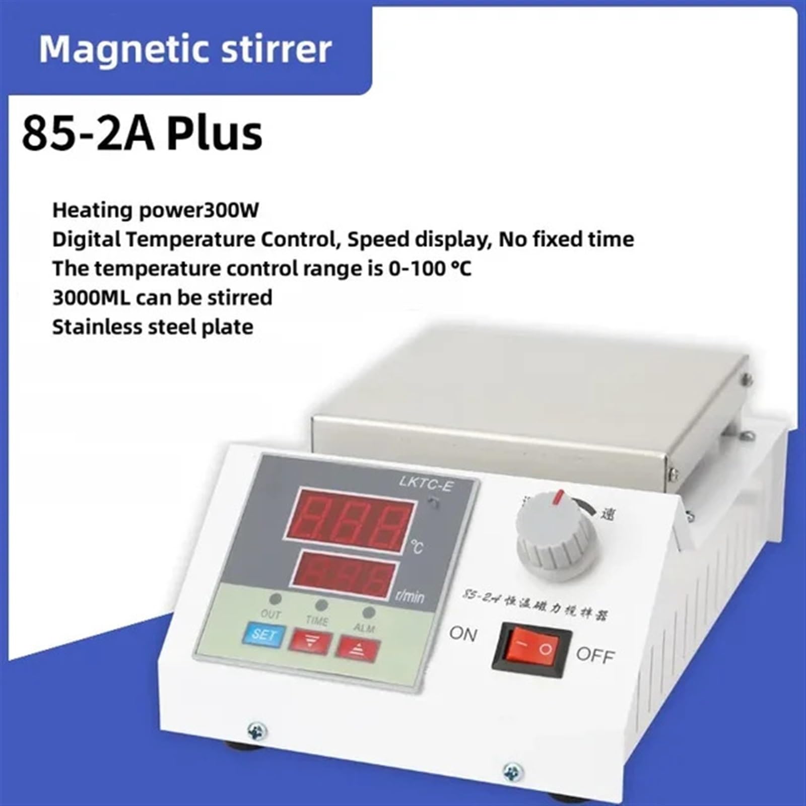 Agitador magnético, termostato digital, calefacción, agitador magnético, laboratorio, agitador eléctrico, mezclador, velocidad, control de temperatura, temporización, ampliamente utilizado en