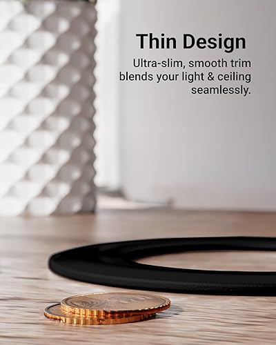 Miniatura 6 de Sunco Lighting Paquete de 12 anillos Goof para luces empotrables de 6 pulgadas, anillo negro para moldura de goof, diámetro exterior de 8.6