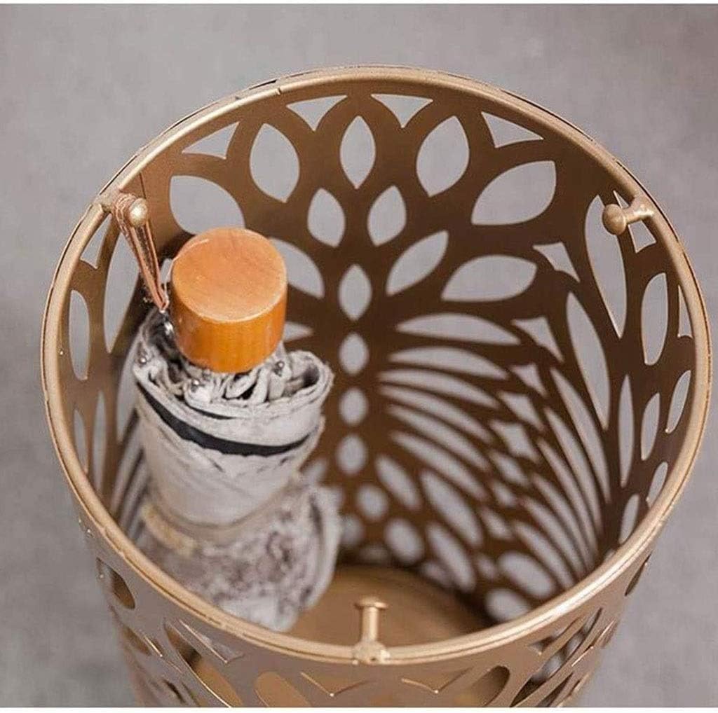 Home Umbrella Stand Rack, Iron Storage Bucket, Metal Umbrella Holder, Round Umbrella Stand Rack, with Drip Tray(Onecolor)