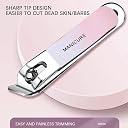 Agabani Premium 10-in-1 Stainless Steel Manicure & Ear Cleaning Kit for Men & Women Nail Cutter Set with Large, Medium, Small Clippers & 6 Ear Picks Portable Travel Grooming Tool with Leather Pouch (Light Pink) gallery image