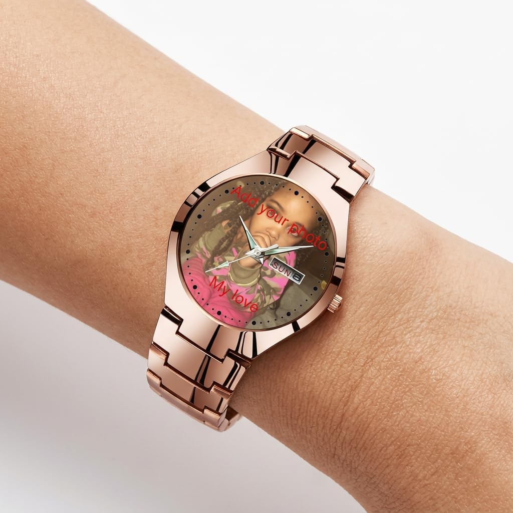 Personalized Watch Custom Watches with Photo Picture Watch for Men, Personalized Fathers Family Women Mens Couples Gift for Husband Or Dad 001
