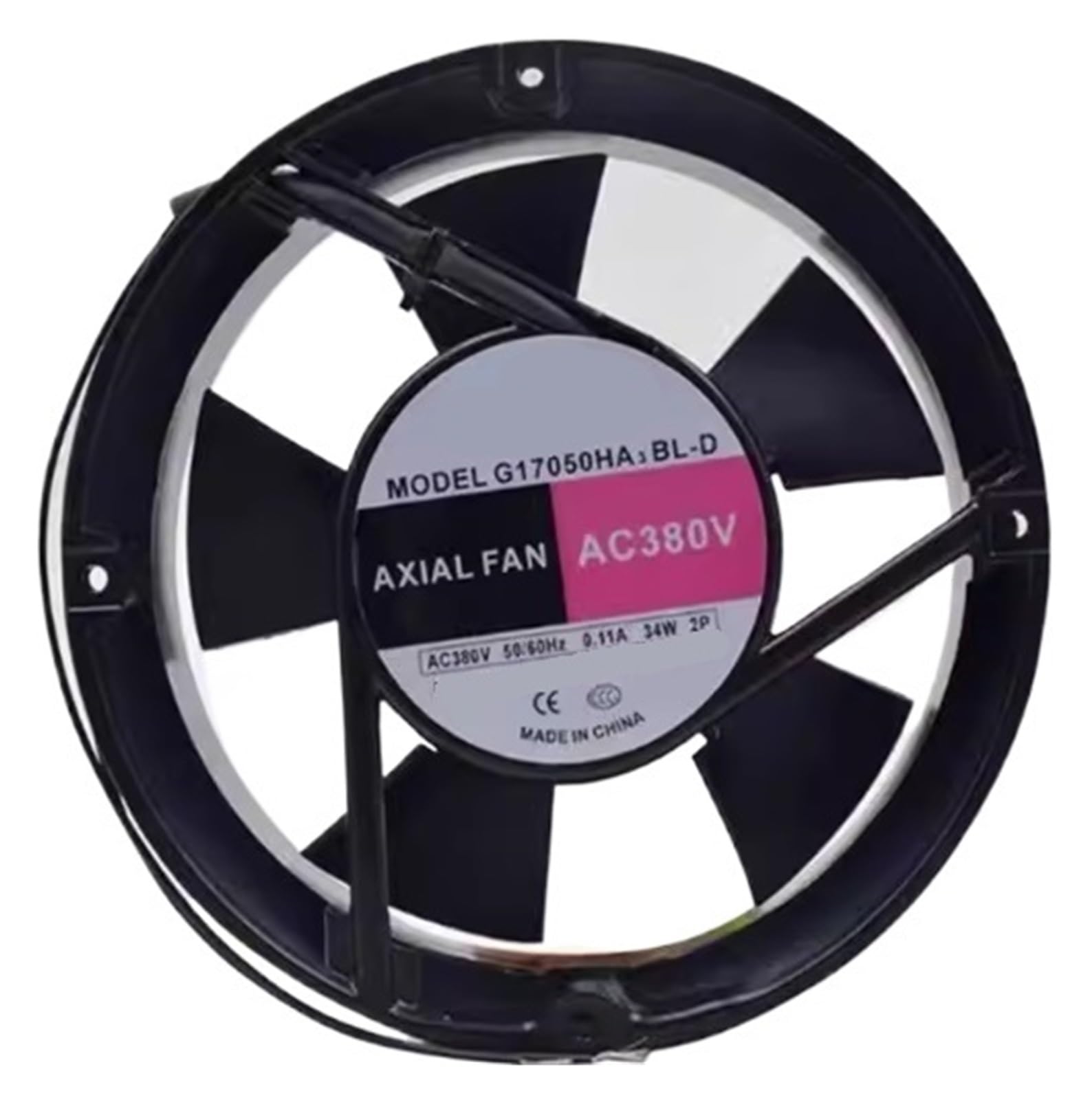 Ventilateur de refroidissement 17cm à haute efficacité thermique 34W AC 380V