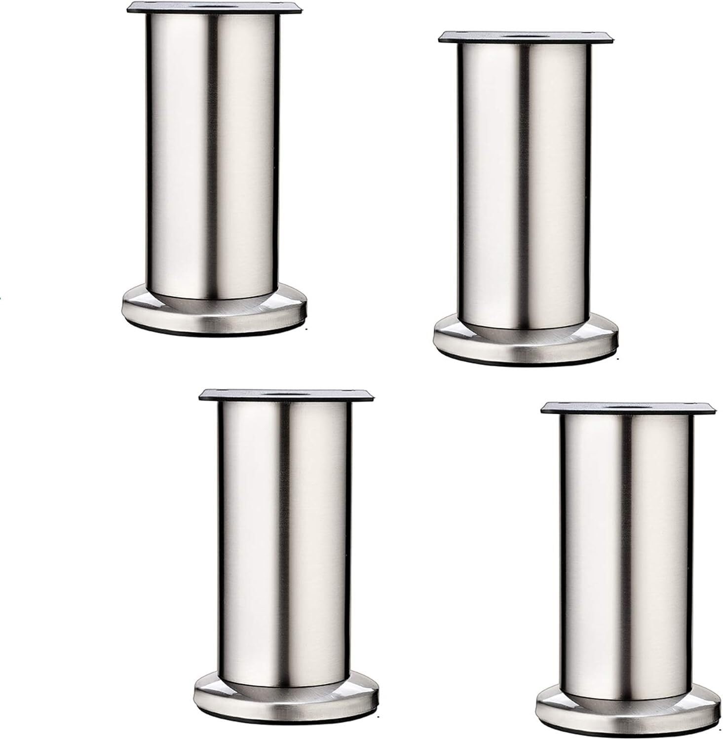 Rhllvj Silver Adjustable Metal Table Legs, Replacement Legs For Coffee Table, Desk, Etc., Set Of 4, Cabinet Sofa Table Furniture Legs(,8Cm (3.14In))