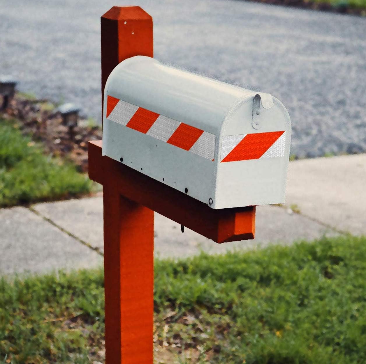 Reflective Safety Tape Red & White Waterproof High Visibility 2 IN X 30 FT, Reflector Conspicuity Tape for Cars Helmets Mailbox : Industrial & Scientific