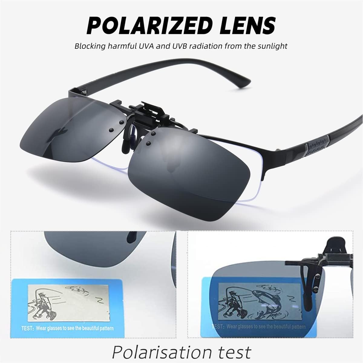 Clip on Sunglasses Polarized - Clip on Over Prescription Glasses for Men Women - Image 4