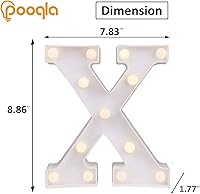 Vista 110 de Pooqla Letrero de Luces LED de Marquesina con Letras, Letra del Alfabeto Iluminada para Decoración del Hogar, Fiesta, Boda R