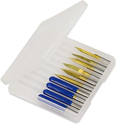 Xianglaa-Router bit, 30/40 Degrees V Shape PCB Engraving Bits Carbide CNC End Mill Flat Bottom Router Bit 10pcs, (Dimensions : 10PCS degree40X0.1mm)