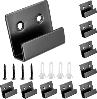 Luomorgo 10-Pack Heavy Duty Stainless Steel Tile Wall Hangers - Rust-Resistant Brackets for Mirrors, Picture Frames on Ceramic Walls (Small Black)
