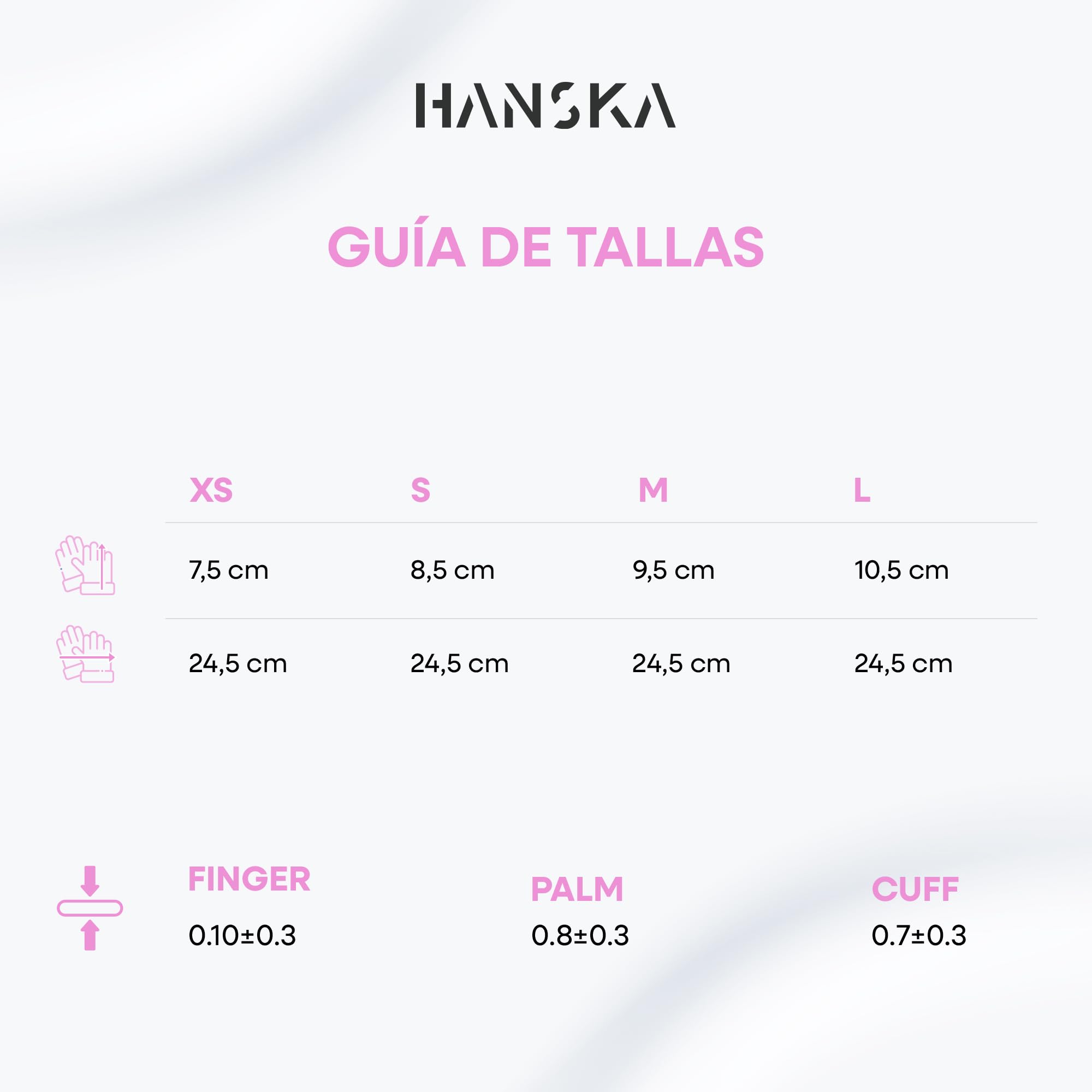 HANSKA 100 Guantes desechables de nitrilo rosas - Sin polvo - Desechables - Ambidiestros - No estériles - Base de goma - Apto para áreas médicas y manipulación de alimentos (100, S)