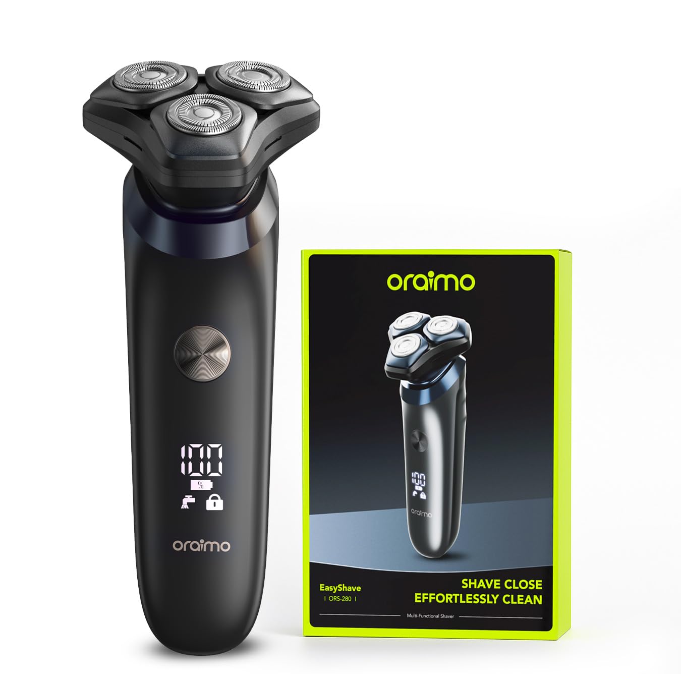 Oraimo SmartShaver | Beard Shaver | Smooth Shave with Dual Floating Blades | 60 Min Runtime | Wet & Dry Use | Magnetic Head for Easy Detachable Cleaning | LED Display | IPX7 Waterproof | Travel Lock (ORS-280)-image-26