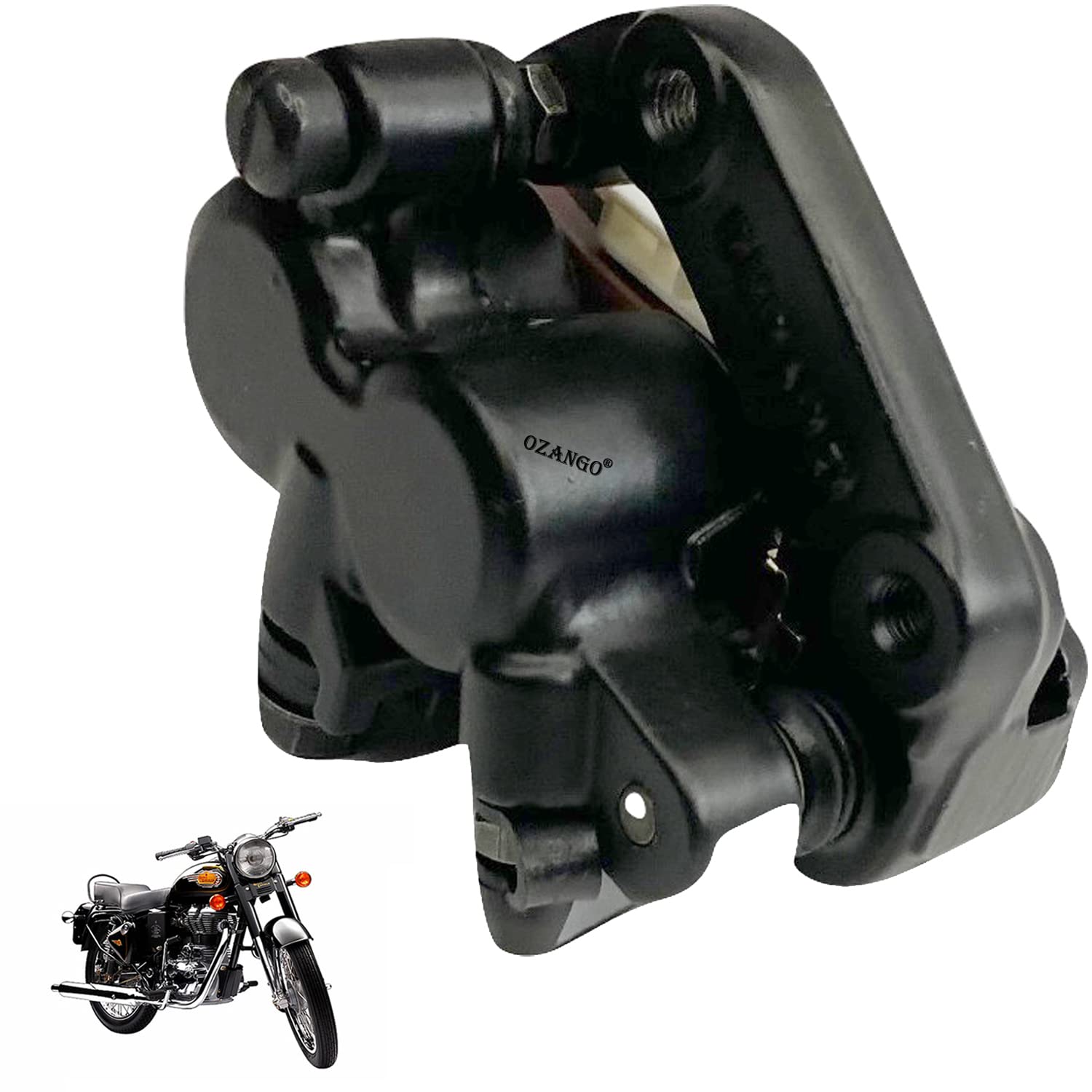 Ozango Bike Front Disc Brake Caliper Assembly Heavy-Duty Black Compatible for RE Standard 350 Twin Spark