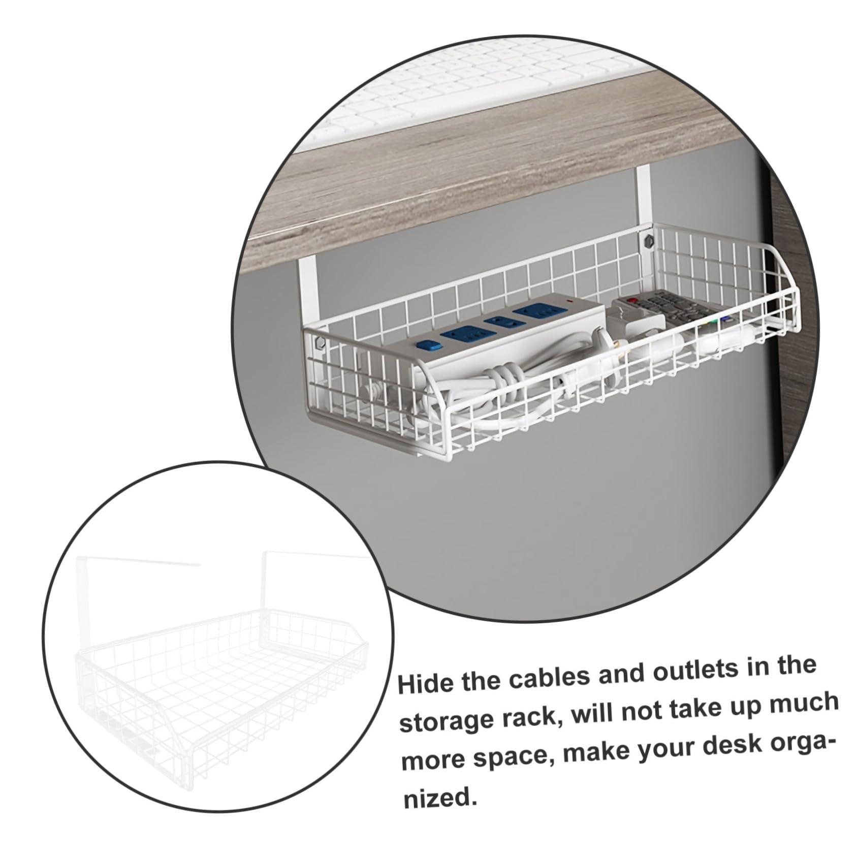 Toyvian Organisateur De Câbles sous Bureau Gestion Câbles Blocs Alimentation Multiprises Rangement Bureau Facile Installer Résistant Chute