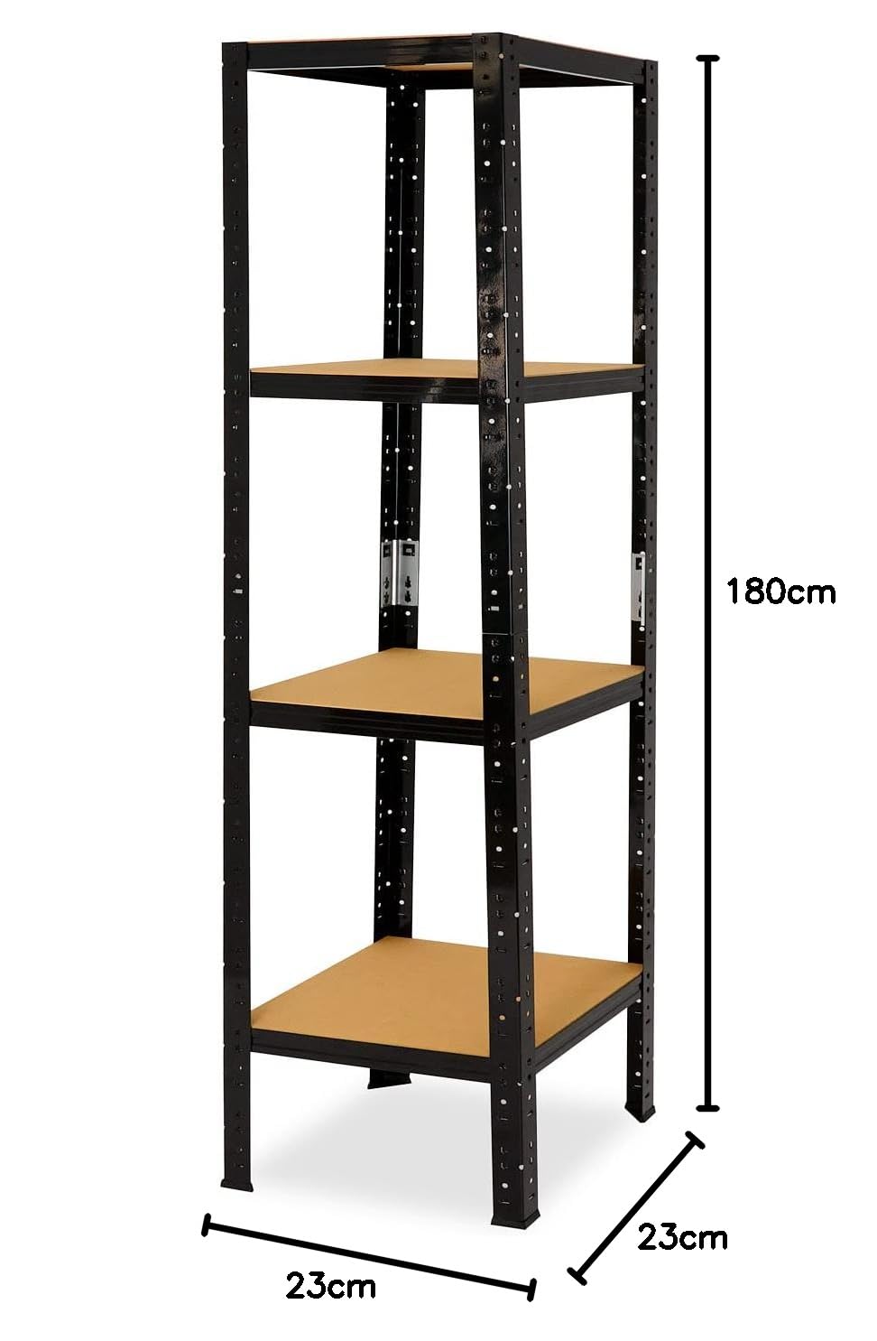 shelfplaza Black 180x23x23cm regał metalowy czarny: 4x175kg
