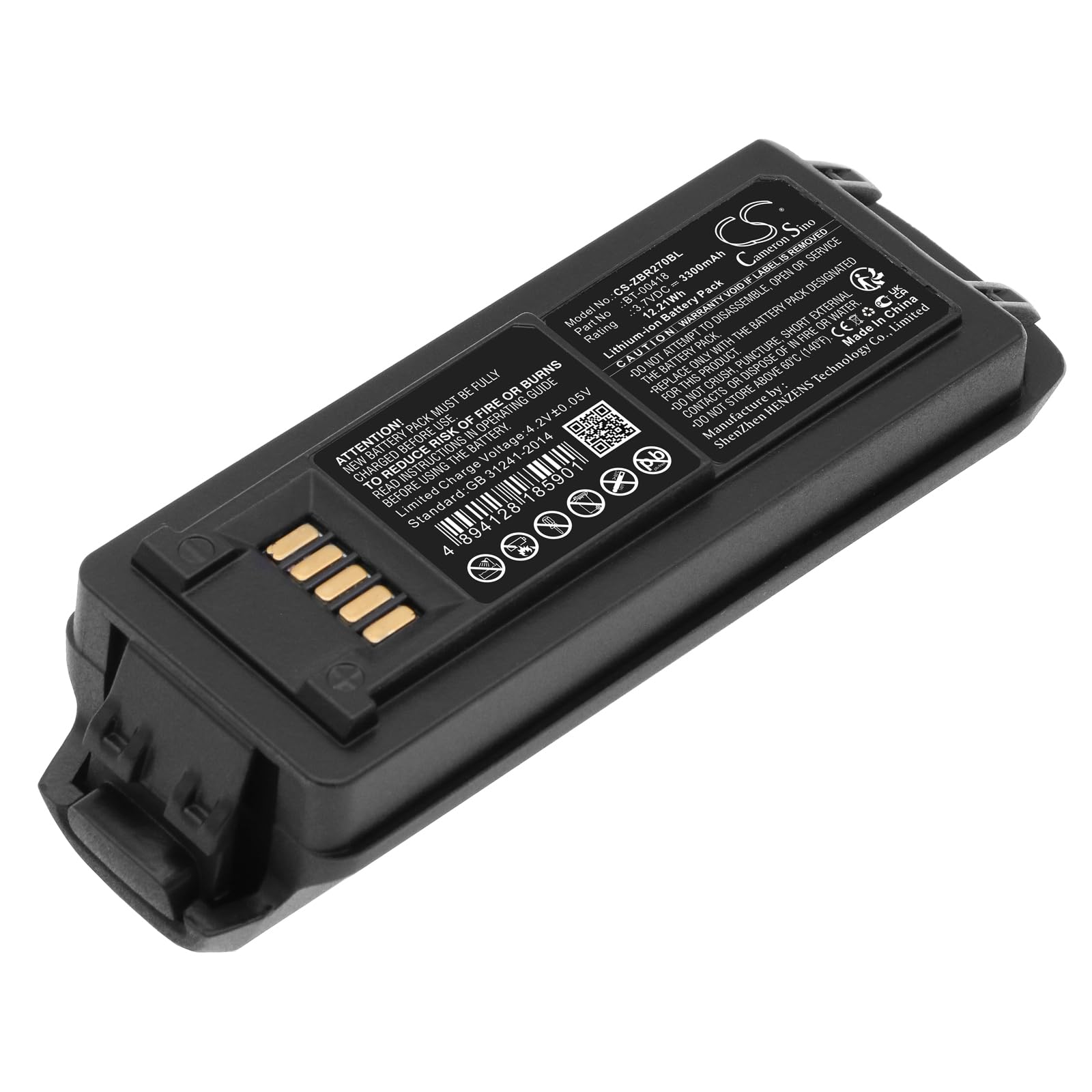 TECHTEK Batterie 3300mAh Compatible avec [Zebra] MC2180, MC22, MC2200, MC220J, MC27, MC2700 remplace BT-00418, BTRY-MC2X-35MA-0, BTRY-MC2X-35MA-01, BTRY-MC2X-49MA-01
