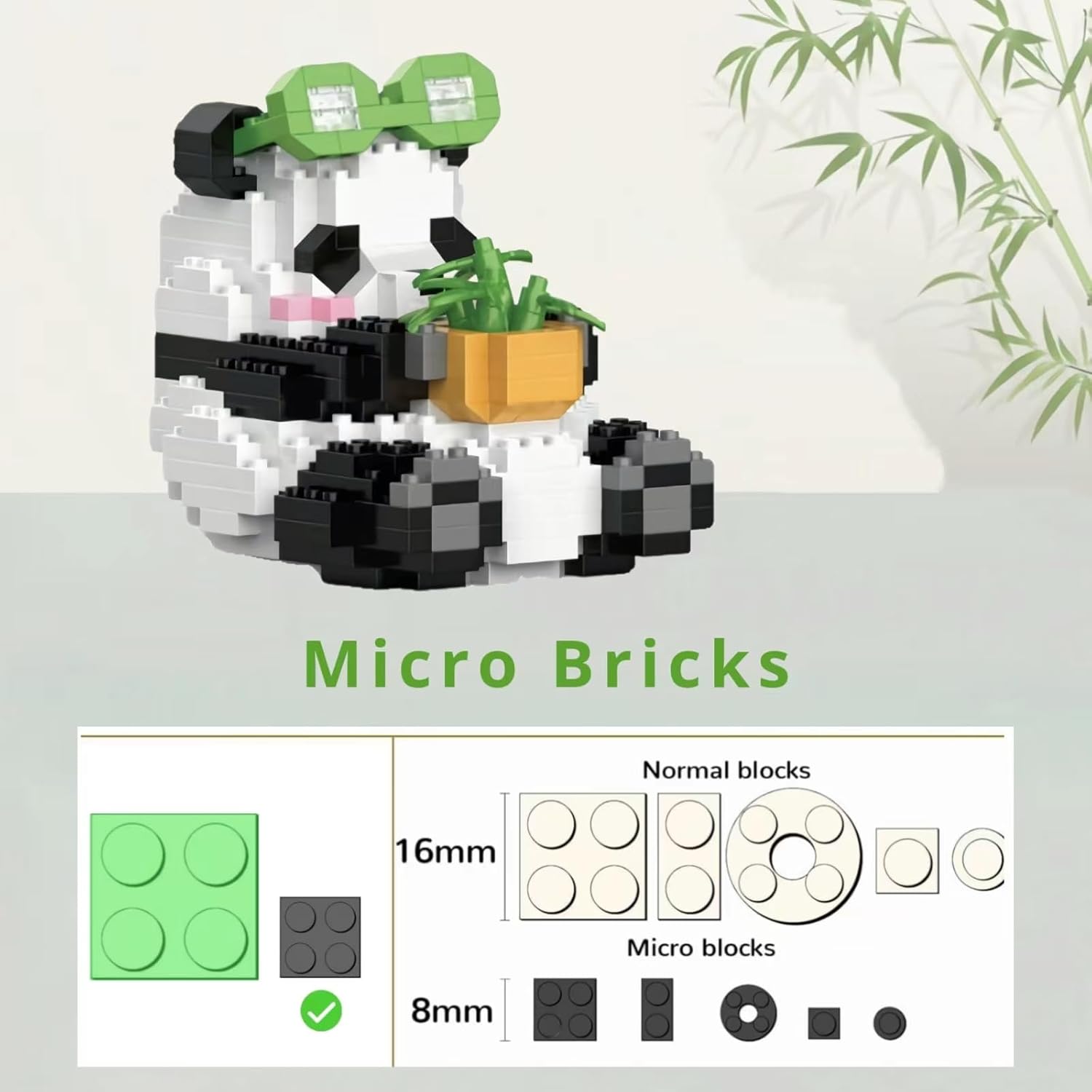 Mini Building Blocks Animal Sets-Cute Bamboo Panda Micro Building Toys for Adults, 348 Pieces Party Favor for Woman Teens 14+, Small Carnival Prizes - Image 5