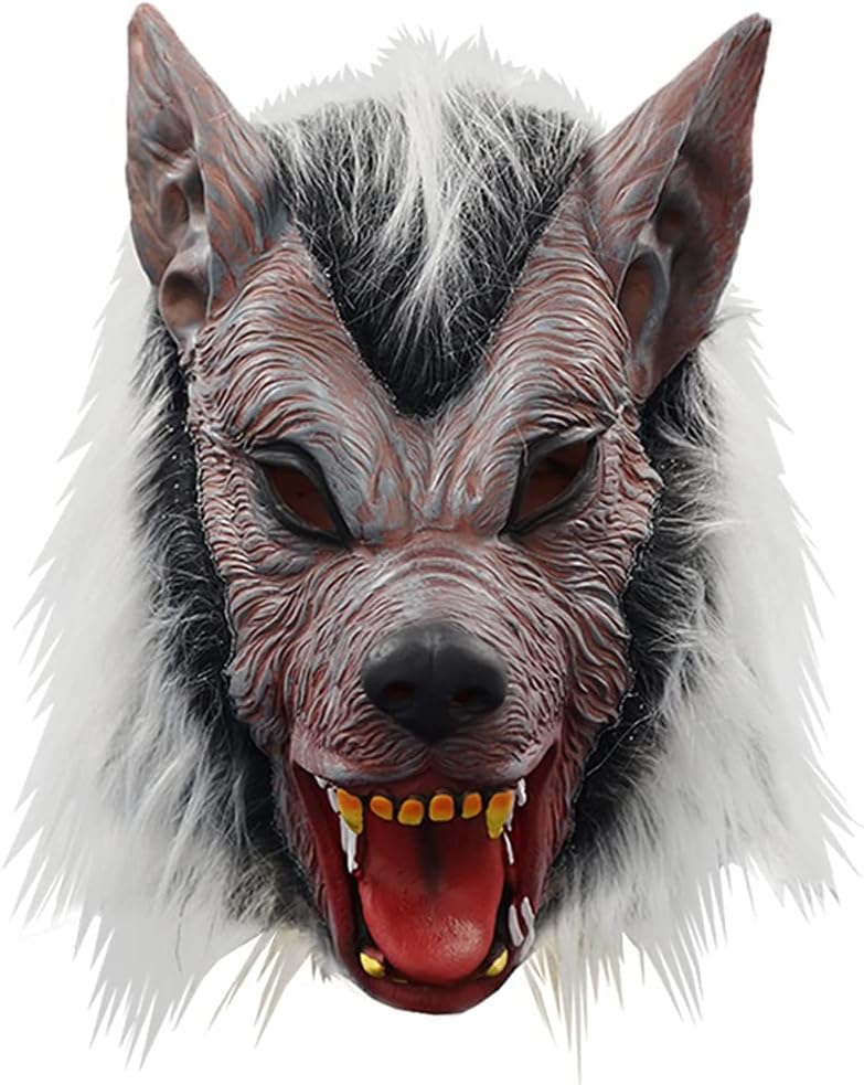 EraSpooky Werewolf Mask for Men Halloween Costume Full Head Latex Wolf Masks