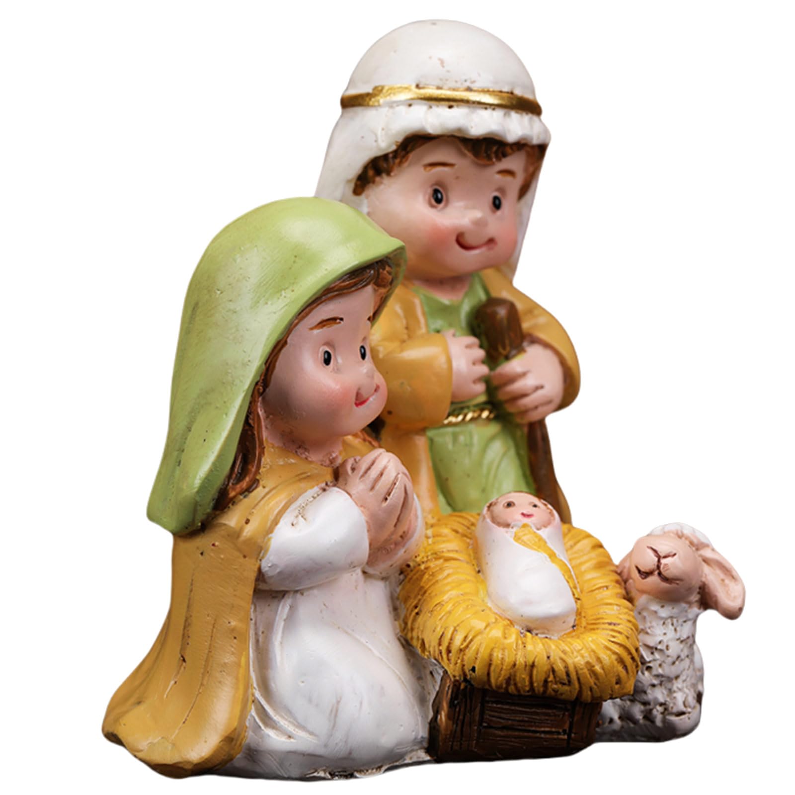 Yhplxyuus Nativity Scene Christmas Decoration Resin Catholic Figurines for Table Top Display Resin Nativity Set