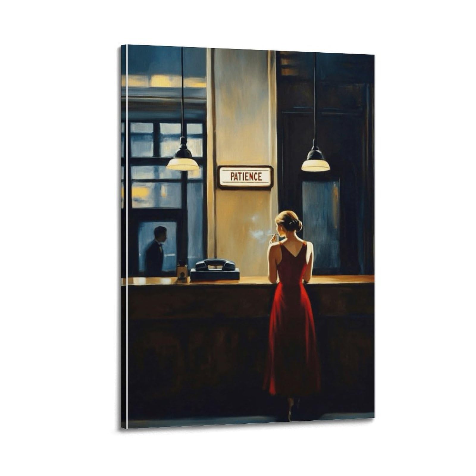 SJWINER Edward Hopper Painting Aesthetic Cover Poster Design Painting for Living Room Bed Room 16x24inch(40x60cm) Frame-style