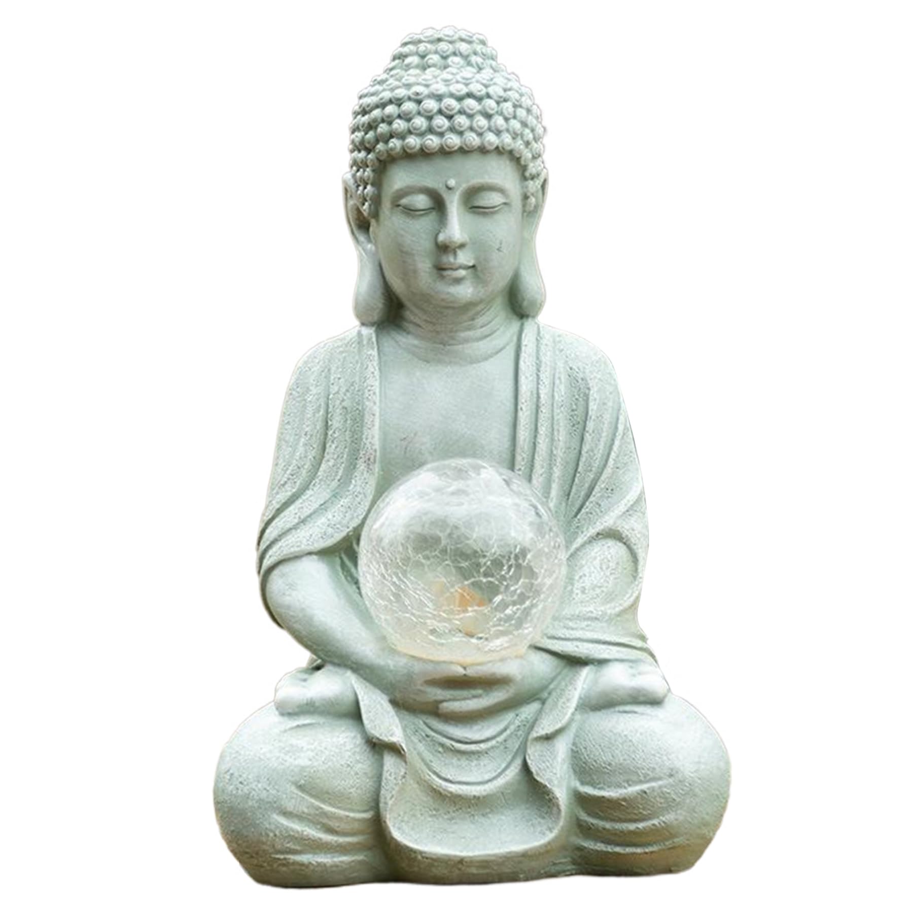 Décoration extérieure de la Statue de Bouddha, Figurine Jardin Bouddha à énergie Solaire étanche à LED, idéale pour la décoration méditation dans Le Jardin, Le Patio ou