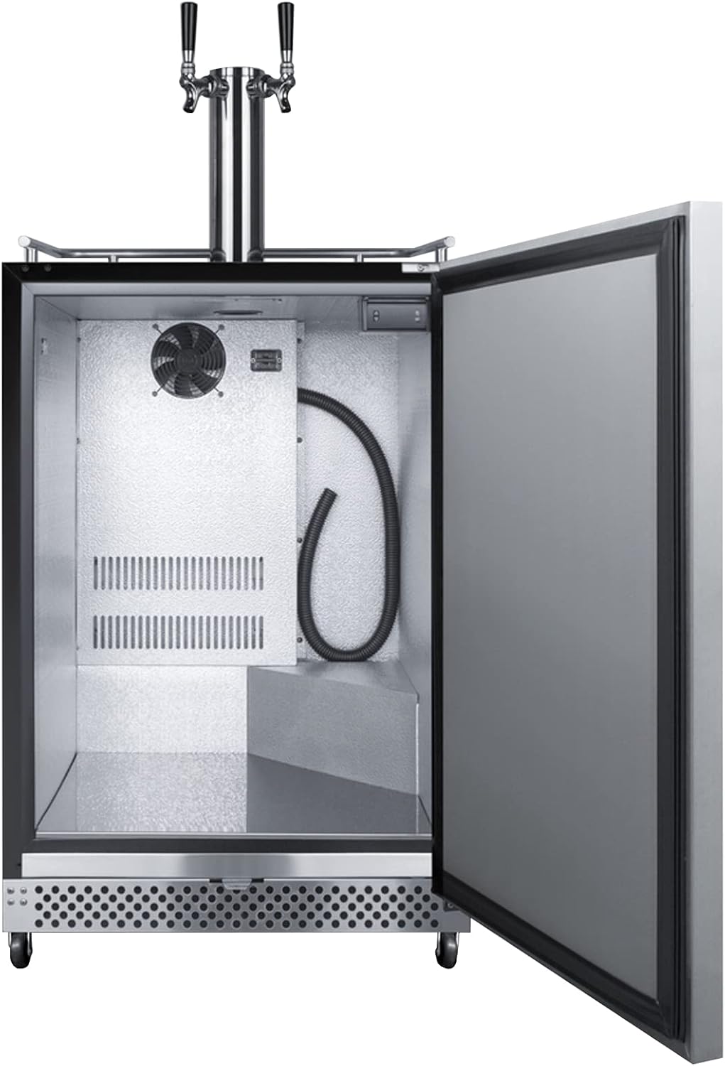 Summit Appliance SBC696OSWKDTWIN 24" Wide Built-In Outdoor Wine Kegerator, Weatherproof, Full-Sized Wine Dispenser, Complete Dual Tap Kit, Automatic Defrost, Digital Thermostat, Open Door Alarm