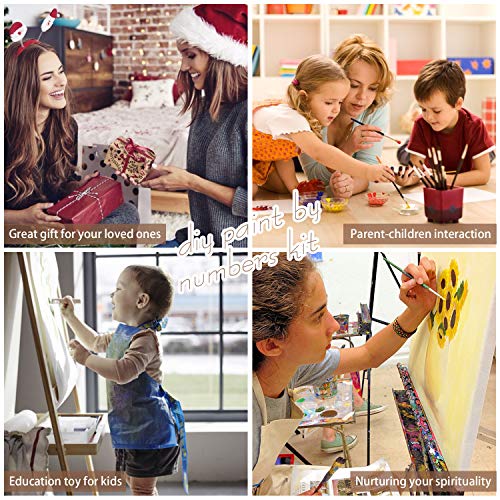 Malen Nach Zahlen Erwachsene - DIY Handgemalt Ölgemälde Kit für Anfänger, Kinder und Erwachsene, Paint by Numbers… – Bild 6