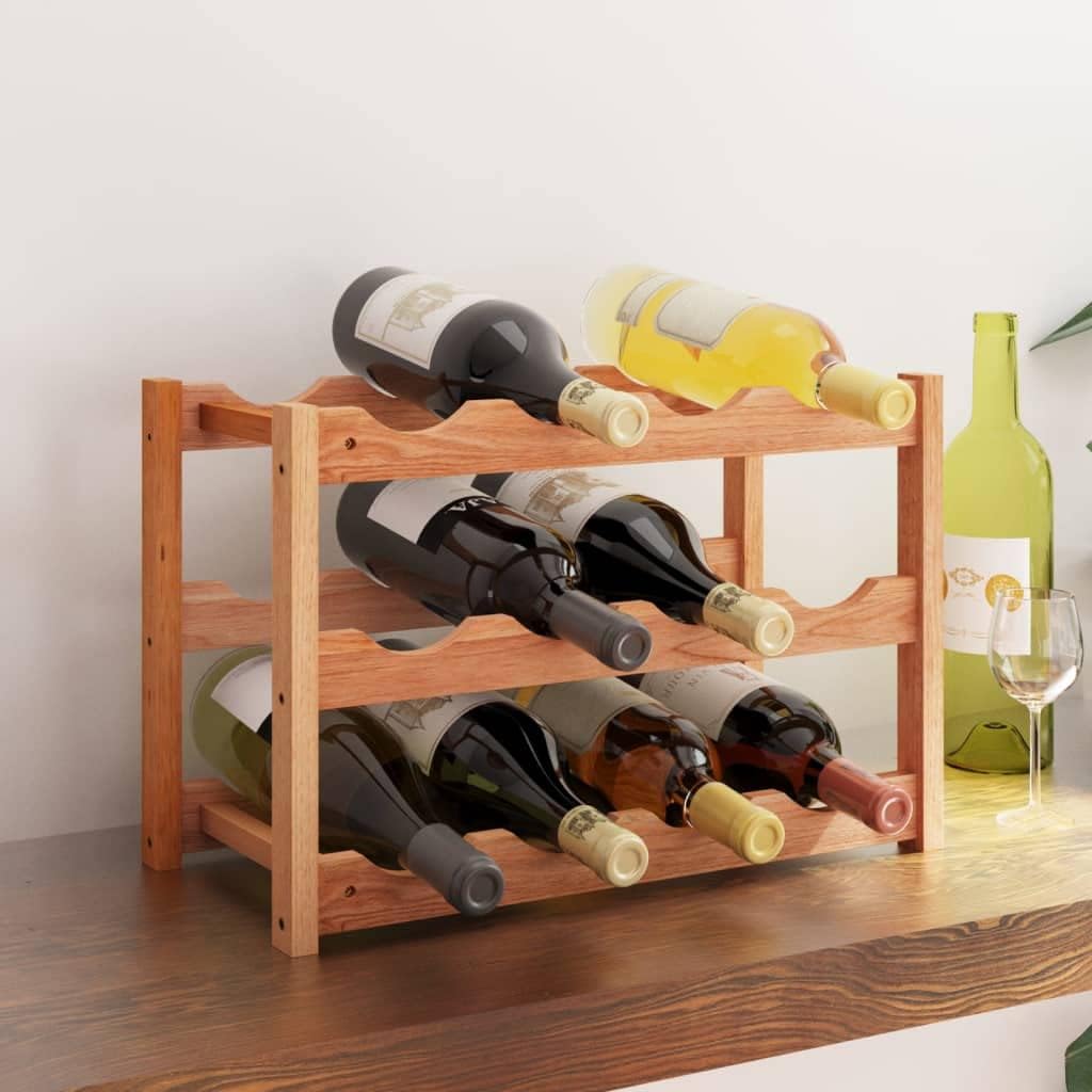 Soporte para Botellas SKM para 12 Botellas Madera Nogal