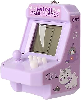 Mini Game Console Keyring, Portable Mini Retro Handheld Game Console with Several Games, Nostalgic Game Play Keychain, Funny Electrical Car Keys Pendant Present for Kids and Adult