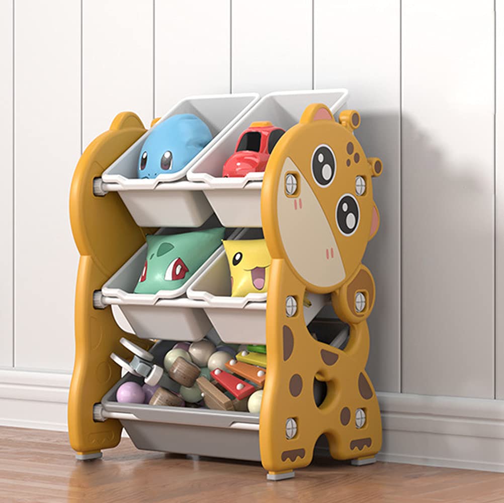 V&U JT-House Children Deluxe Multi-Bin Toy Organizer, High Capacity Storage Unit, Kid?s Toy Organiser, Playroom Display Stand Unit (Giraffe-Style 1)