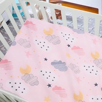 2 Pack Baby Girl Cot Bed Fitted Sheets 140 x 70 Cotton Toddler Bed Sheets