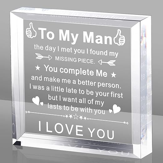 To My Man Gift for Him Anniversary Birthday Gifts for Boyfriend I Love You Gift for Him Fiance Husband Keepsake for Groom Engagement Wedding Valentine Christmas Father's Gift Day