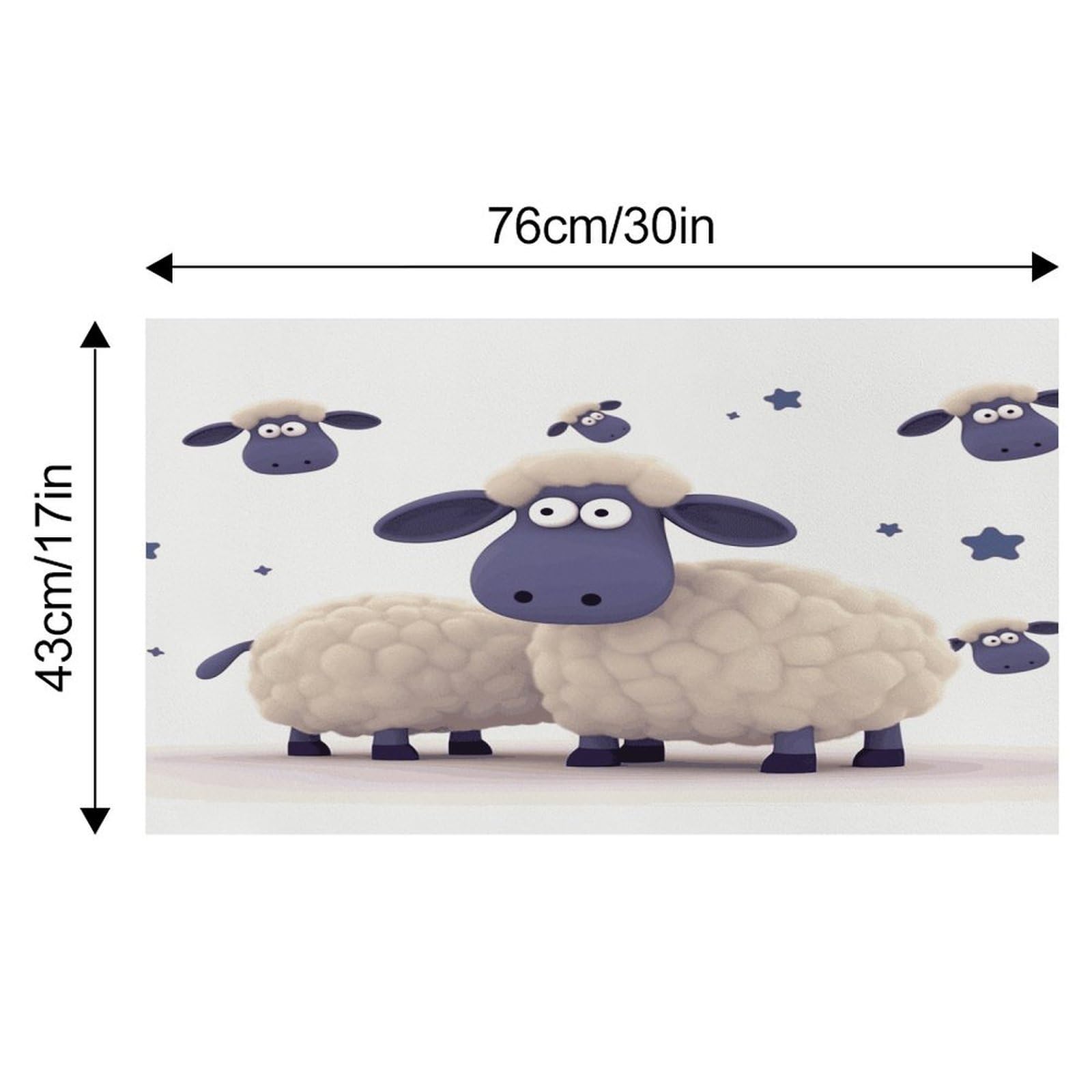 Tapis de nourriture pour chat et mouton - Tapis d'alimentation antidérapant pour chien et chat - Facile à nettoyer pour la nourriture et l'eau - 43,2 x 76,2 cm