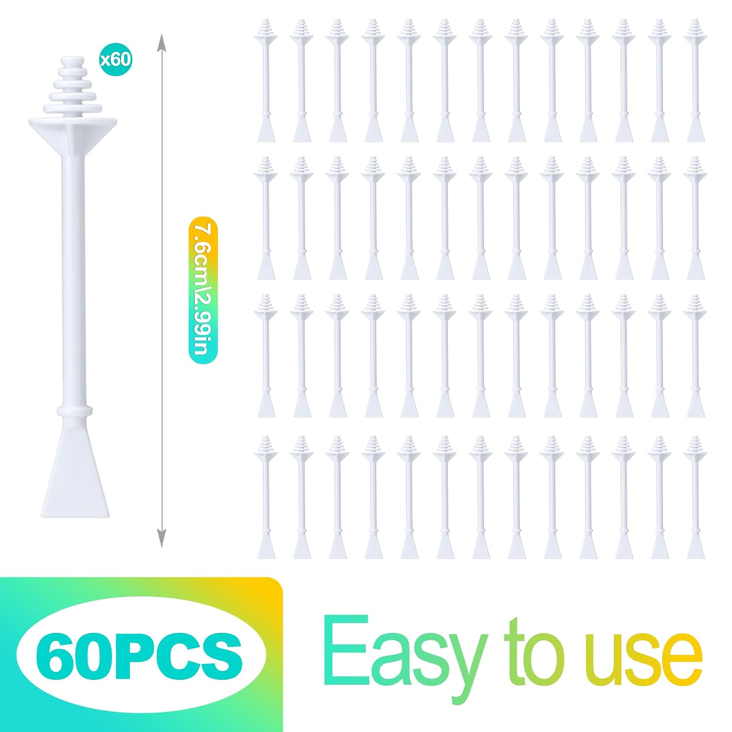 60 Pieces Nose Hair Wax Applicator Sticks, Nasal Hair Remover & Ear Wax Sticks for Nostril Cleaning, Painless Facial Hair Removal for Men and Women