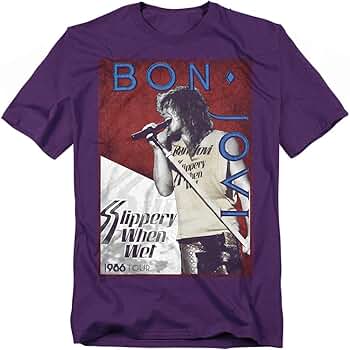 Amazon.com: Popfunk Bon Jovi 1986 Slippery When Wet Tour T Shirt