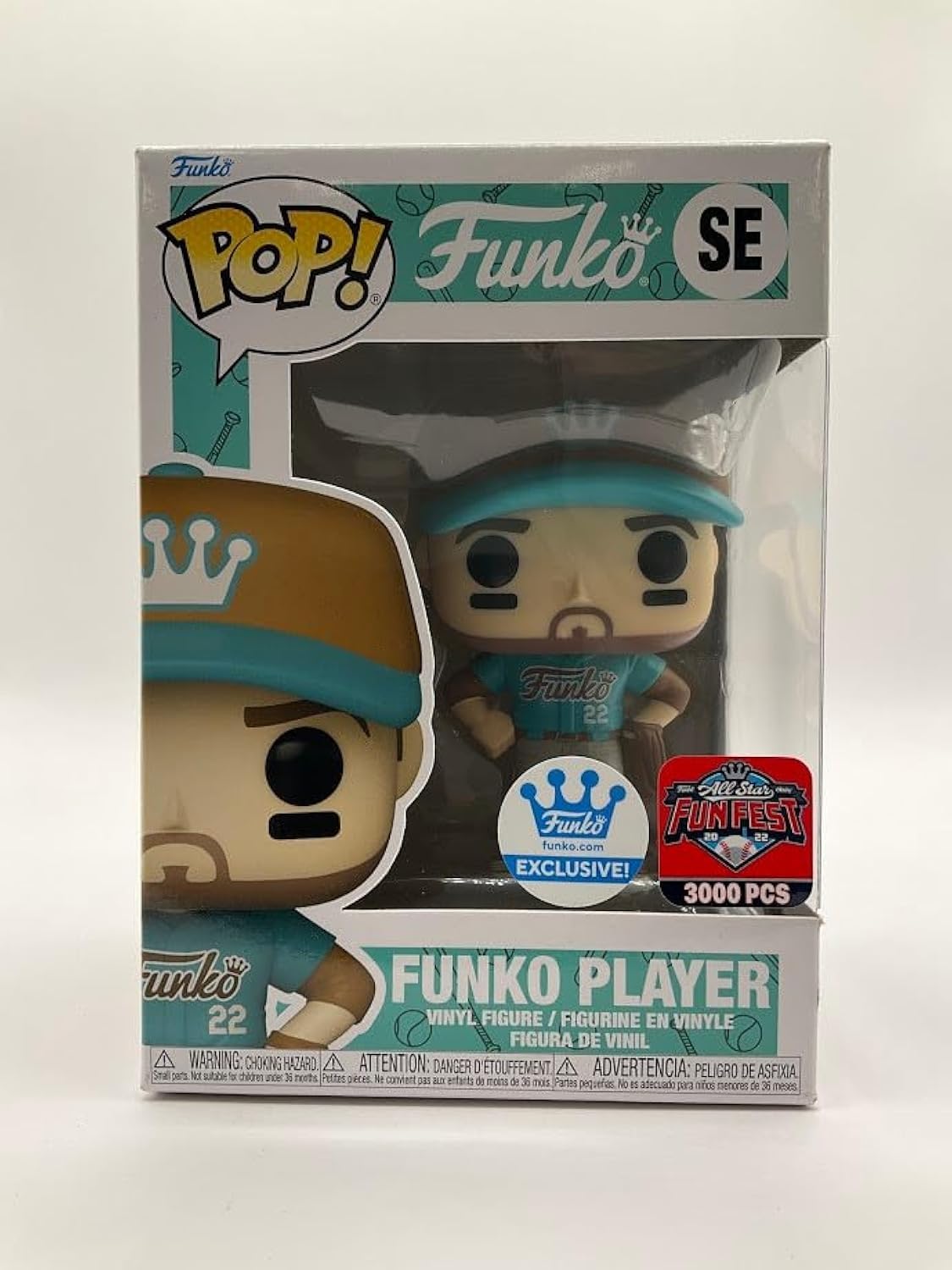 Funko POP! Funko Baseball Player Funko Shop Exclusive All Star FunFest 2022 LE3000, Turquoise