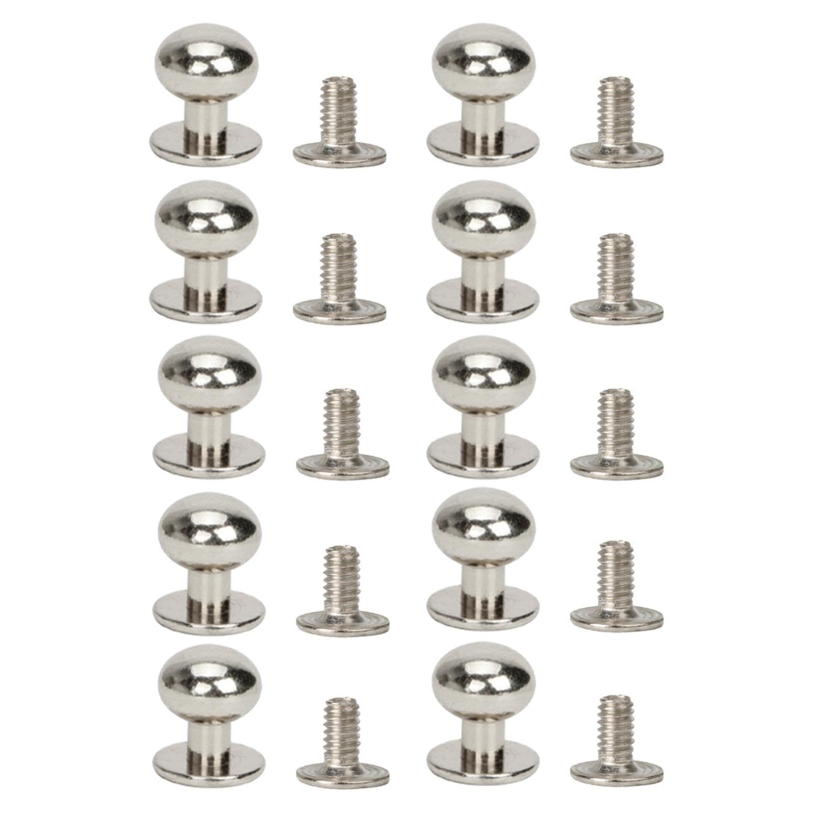 10 pezzi borchie dorate solide a testa tonda con viti in lega di zinco, kit di rivetti fai da te accessori in pelle per cintura, cinghia, borsa (6 mm)