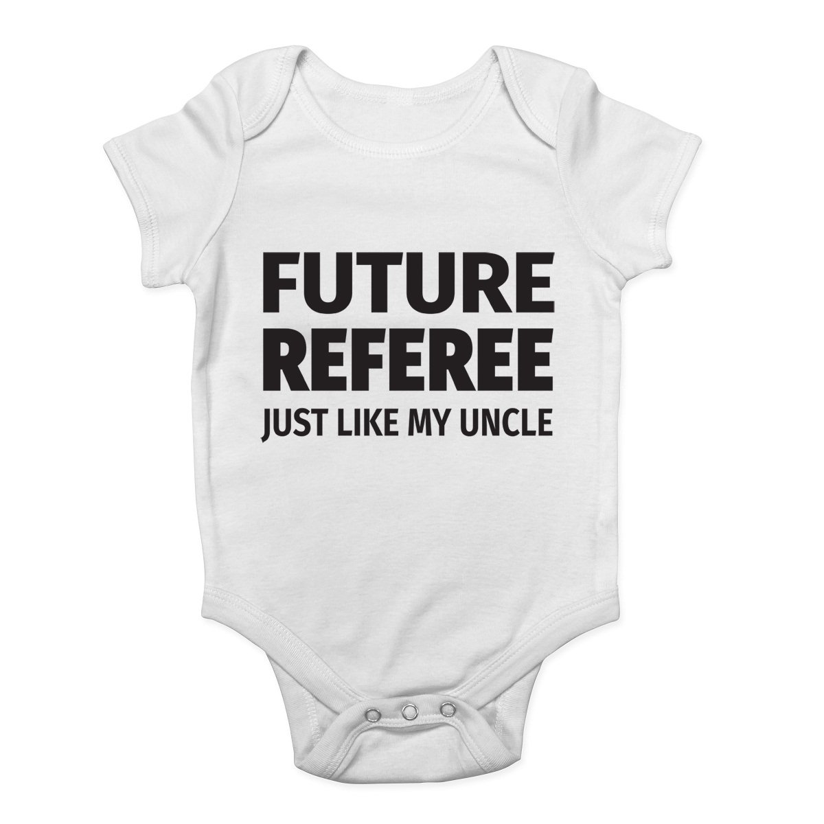 Shopagift Future Referee Just Like My Uncle Cute Boys and Girls Baby Vest Bodysuit White