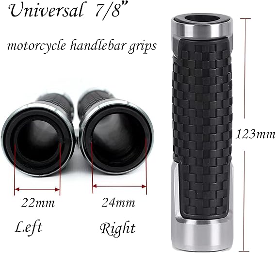 Universal 7/8 Motorcycle Handlebar Grips for Yamaha YZF R1 R3 R6 R6S R25 R125 600R