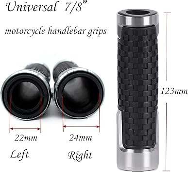 Universal 7/8 Motorcycle Handlebar Grips for Yamaha YZF R1 R3 R6 R6S R25 R125 600R
