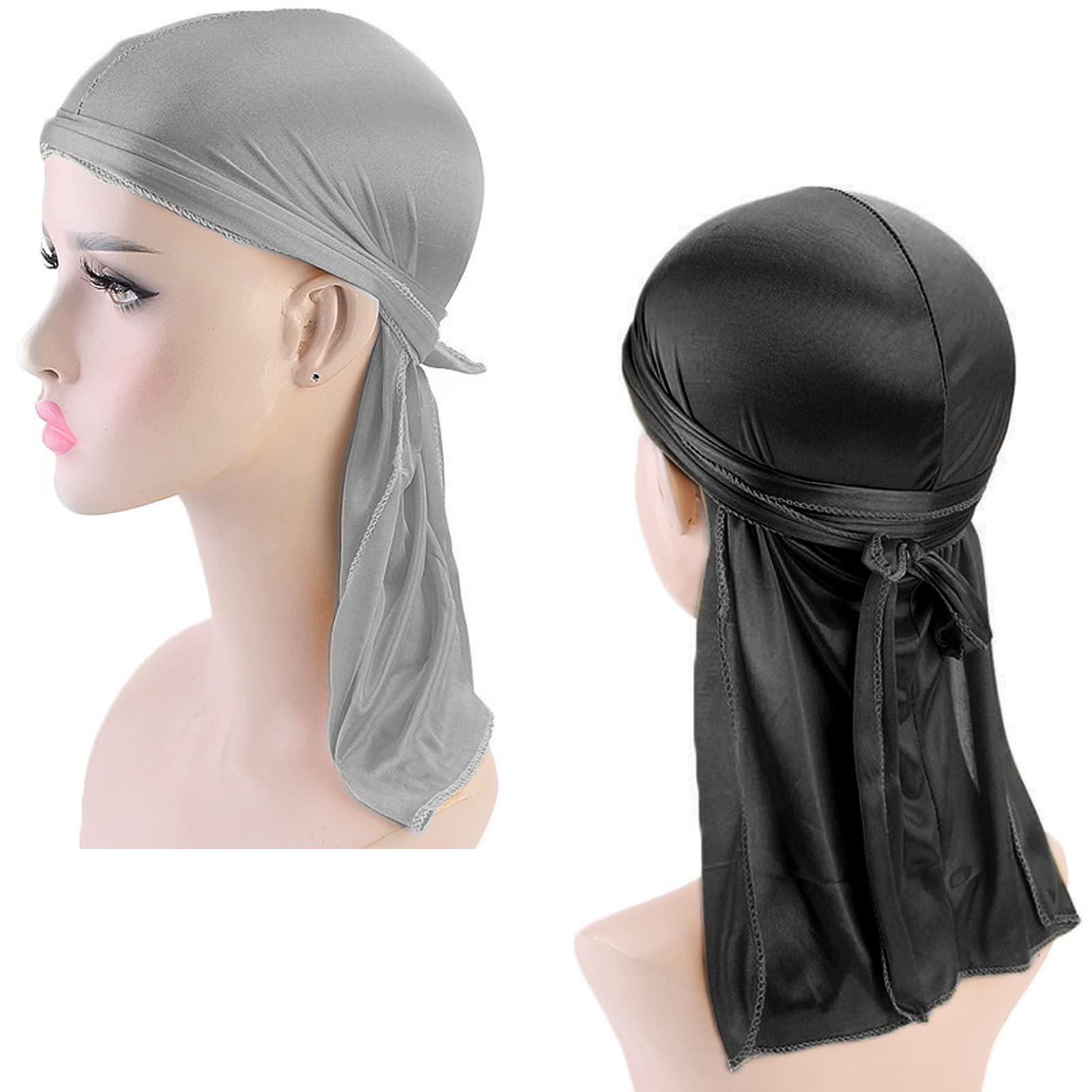 Durags In Seta 2 Pezzi - Cappelli A Compressione Per 360 Onde Uomo E Donna