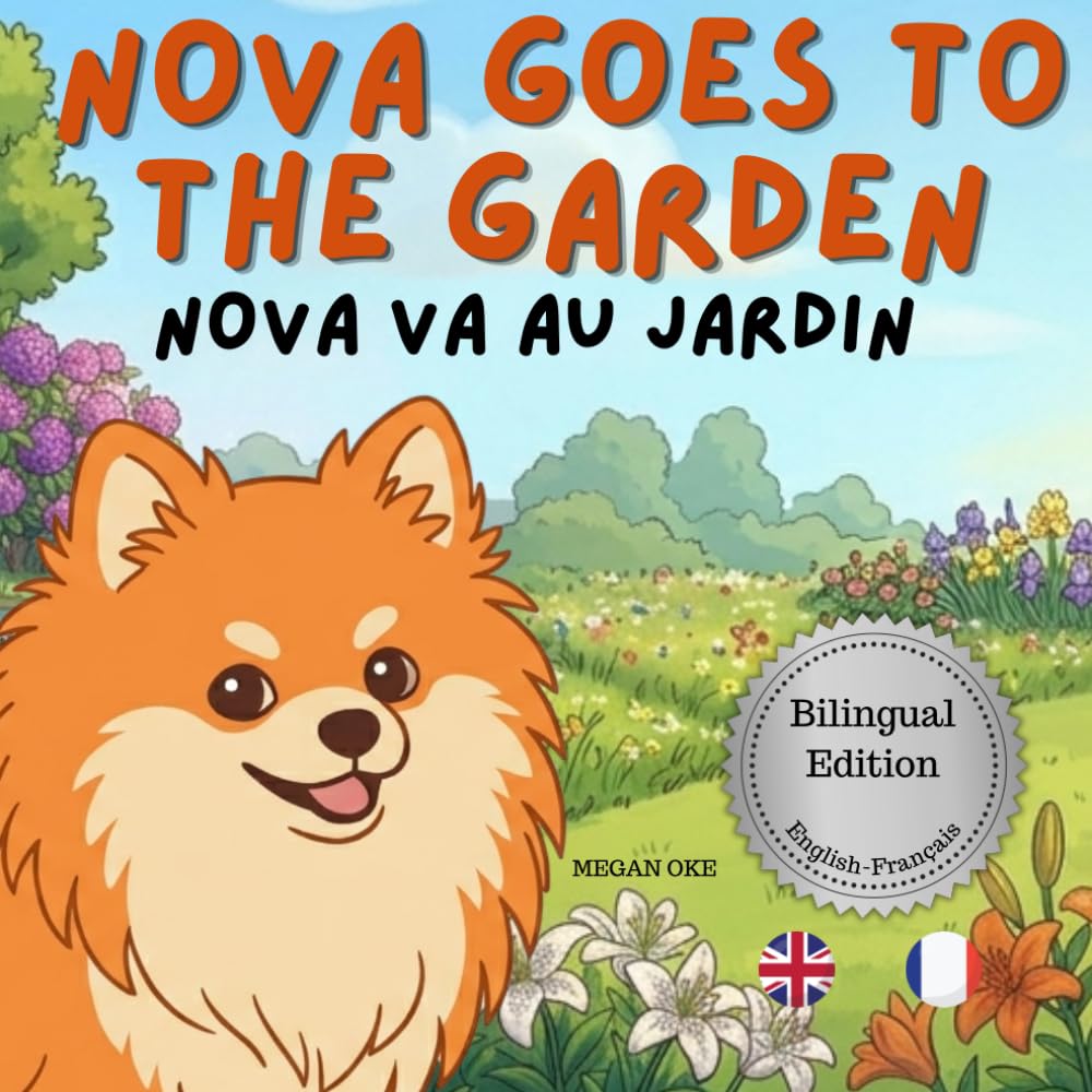 Nova Goes To The Garden: A Bilingual Children's Book in English and French (Nova the Pomeranian Series) (Nova The Pomeranian: Outdoor Adventures (Bilingual: French and English))