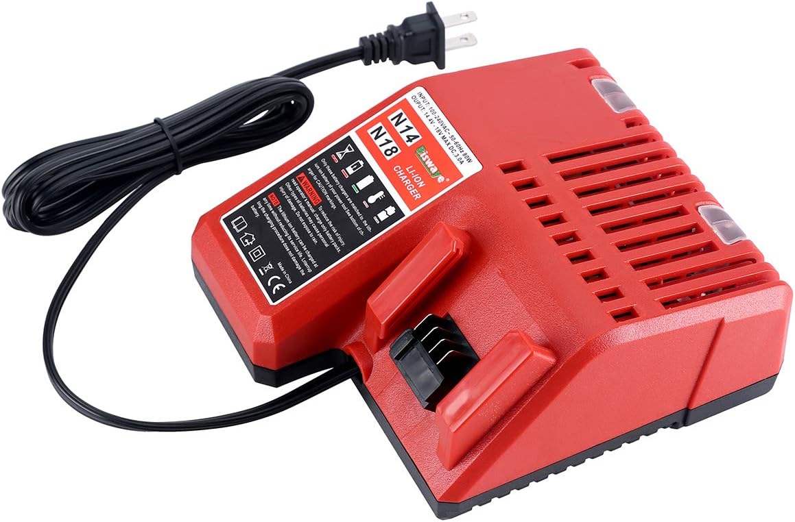 Multi-Voltage M-18 18V Battery Rapid Charger Compatible with Mil-Waukee M-18 14.4V-18V Lithium-ion Battery 48-11-1850 48-11-1852 48-11-1862 48-11-1865 48-11-1880 48-11-1881 48-11-1840 48-11-1815 - Image 9